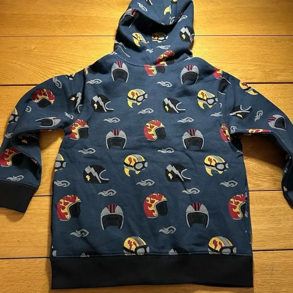 NWT Gymboree motorcycle zip up hoodie navy small 5/6